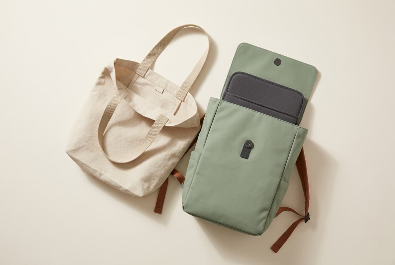 Tassen als relatiegeschenk: tote bag en rugzak met logo